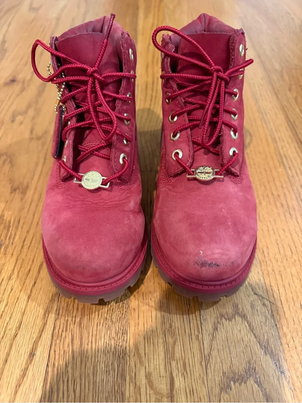 Timberland Kids Red Lace-Up Waterproof Boots